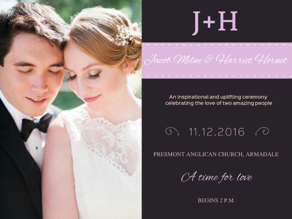 sweet photo wedding invitation  2  card