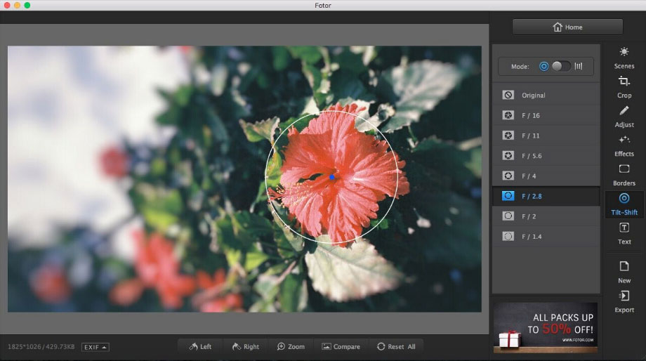 tilt-shift photo effects