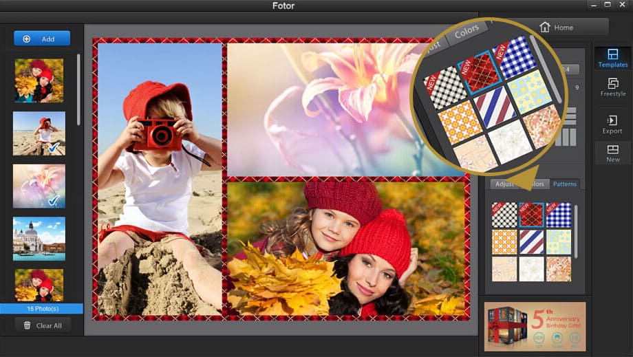 Fotor photo collage with templates