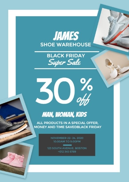 Online Black Friday Shoe Sale Flyer 