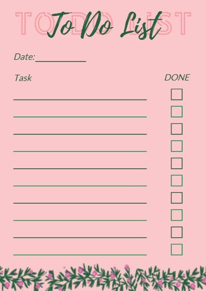 Aesthetic To Do List Template | TUTORE.ORG - Master of Documents