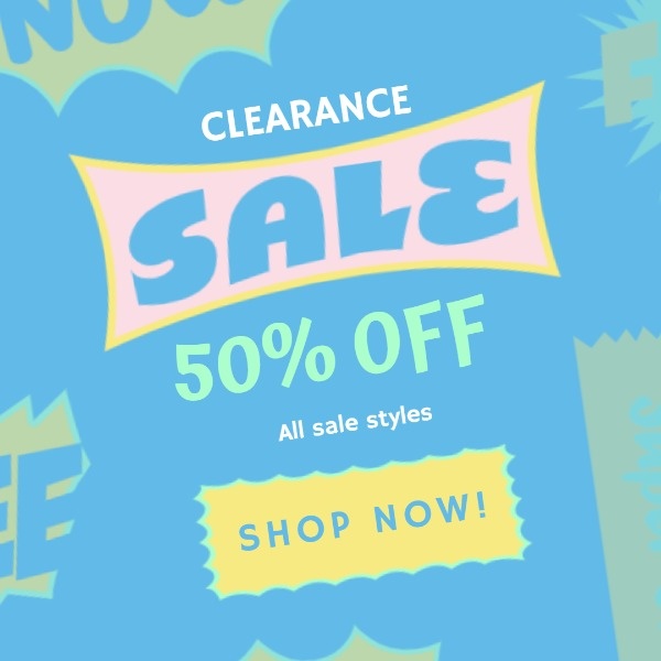 Online Blue Clearance Sale Ads Instagram Post Template | Fotor Design Maker