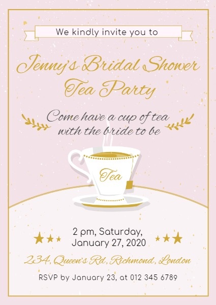 Online Bridal Shower Tea Party Invitation Template Fotor Design