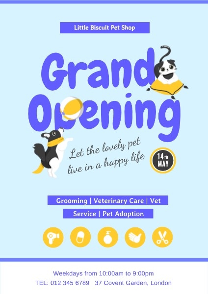 Online Pet Store Grand Opening Poster Template Fotor Design Maker