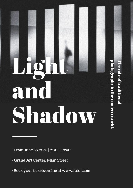 Online Light And Shadow Photography Exhibition Poster Template Fotor Design Maker