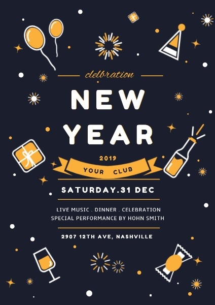 Poster Maker Design New Year Party Poster Online For Free Fotor