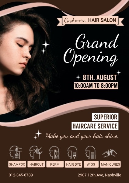 Online Hair Salon Grand Opening Poster Template Fotor Design Maker