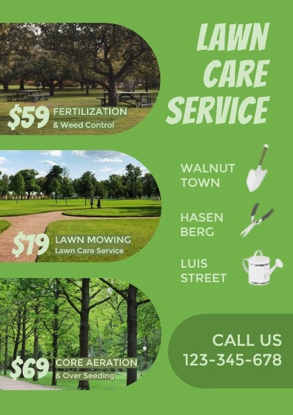 Online Green Lawn Care Service Poster Template Fotor Design Maker