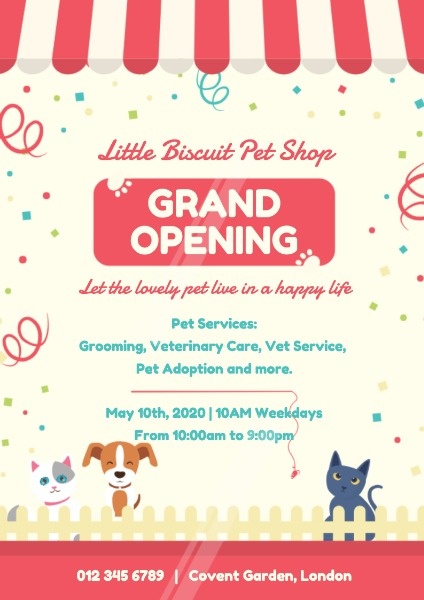 Online Pet Store Opening Promotion Poster Template Fotor Design Maker