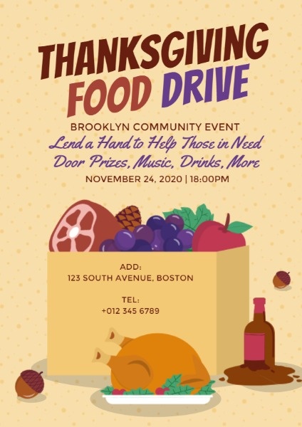 Thanksgiving Food Drive Flyer Template from pub-static.haozhaopian.net