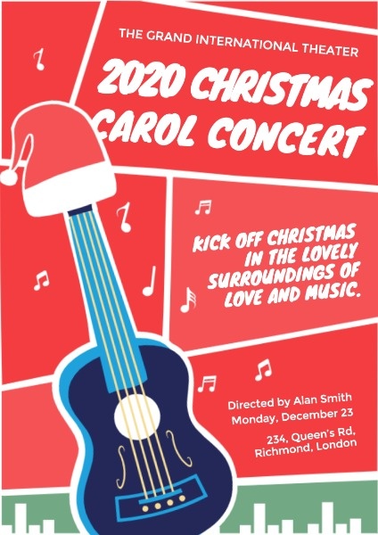 christmas concert 2020 Online 2020 Christmas Carol Concert Poster Template Fotor Design Maker christmas concert 2020