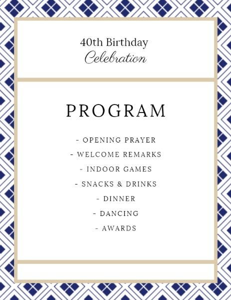 Birthday Program Template Hey everyone this is the collections of 10