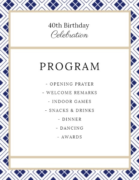 Birthday Program Template Find Download Free Graphic Resources For 