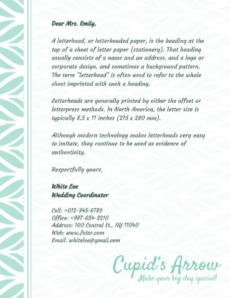 Make Your Big Day Special Letterhead Maker Create Custom