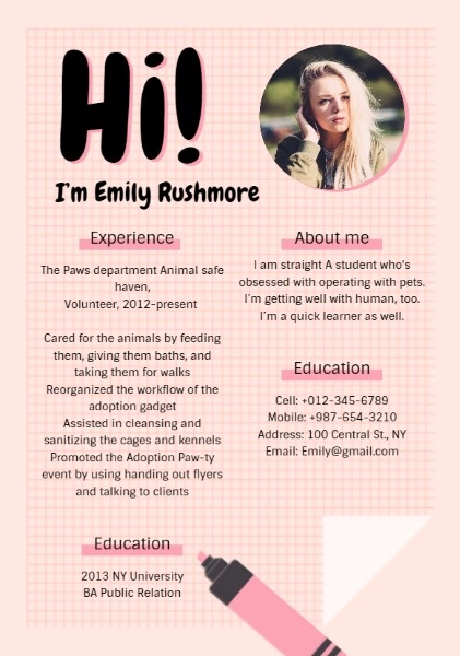 Customize Cute Resume Design Templates And Layouts For Free Fotor Design Maker 0235