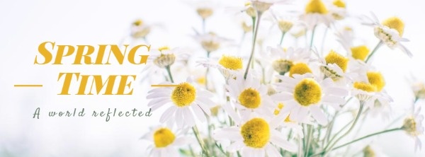 Online White Bud Spring Time Banner Facebook Cover Template Fotor Design Maker