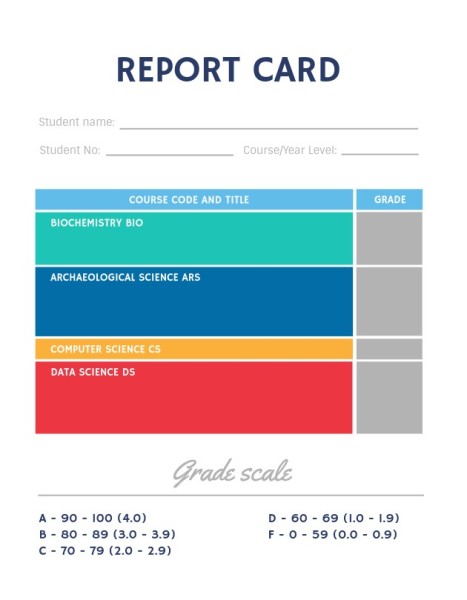 Online School Report Card Report card Template | Fotor Design Maker