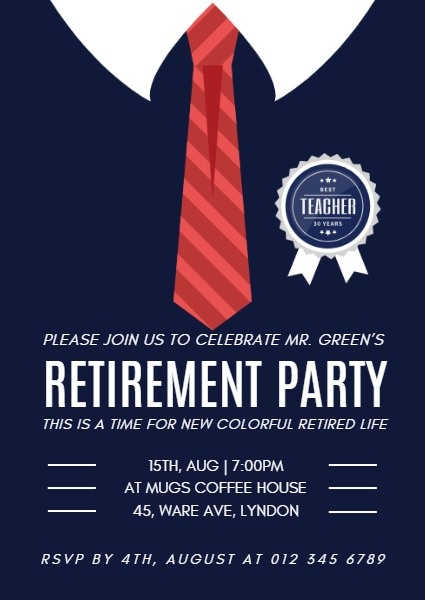 Online Retirement Party Invitation Template Fotor Design Maker