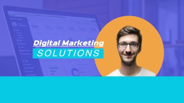 Online Digital Marketing Solutions Youtube Channel Art Template