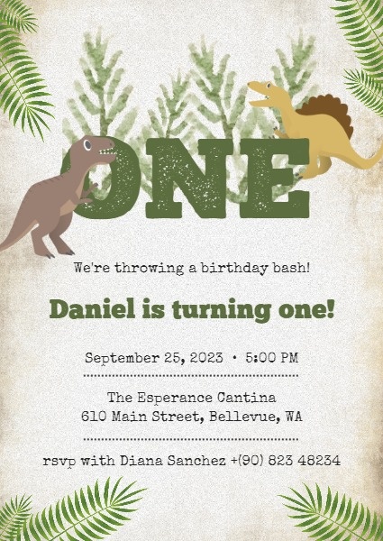 Dinosaur Birthday Party Invitation Template from pub-static.haozhaopian.net