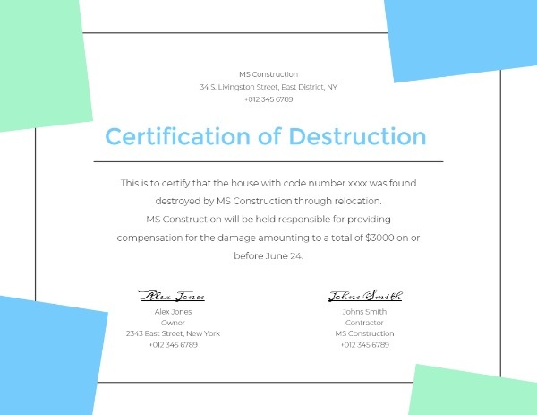 Certificate Of Destruction Template from pub-static.haozhaopian.net