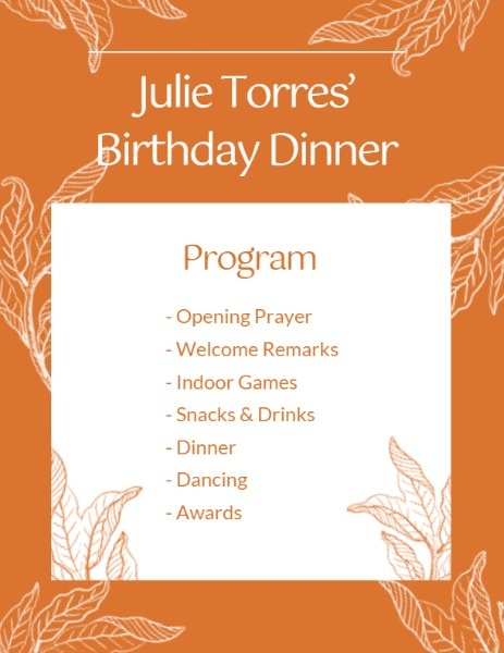 Featured image of post Birthday Program Template Edit and download birthday design templates free crello choose and customize graphic templates online modern and awesome templates