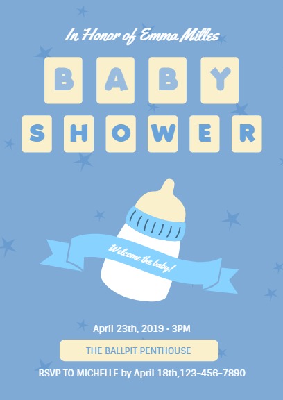 Little Baby Showerinvitation Maker Diy Custom Invitation Card Online Fotor