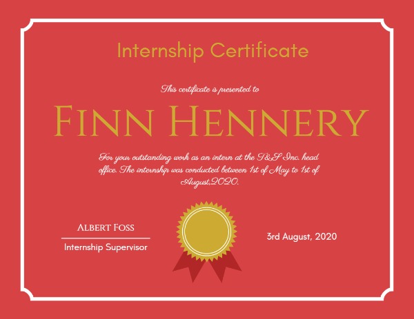 Online Internship Certificate Certificate Template Fotor Design Maker