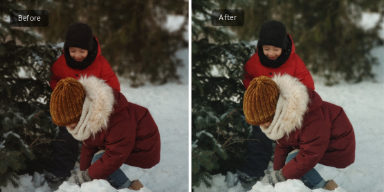 Online photo editor winter effects